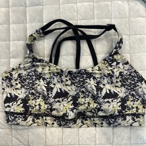 Lululemon Black and Yellow Sports Bra with Strappy Back